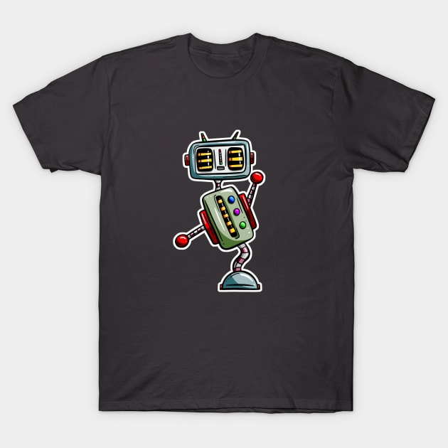 Dancing Cartoon Robot T-Shirt by Squeeb Creative